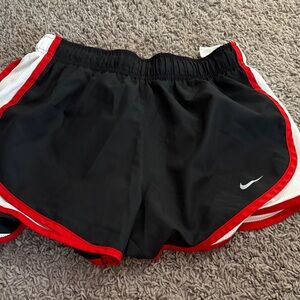 Nike Women's Black and Red Trim Athletic Shorts